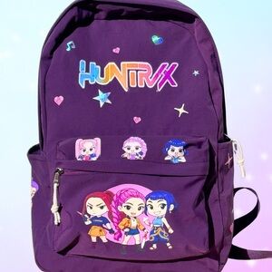 Huntrix KPop Demon Hunters Girls Purple School Backpack NEW